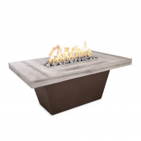 The Outdoor Plus Tacoma Wood Grain and Steel Fire Pit 48" x 30"