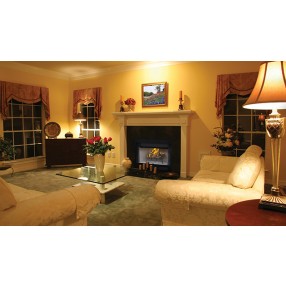 Superior Fireplaces 36" Louvered Insulated With White Stacked Refractory Panels - Lifestyle 2