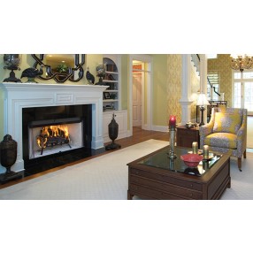 Superior Fireplaces 36" Louvered In White Stacked Refractory Panels And Insulated Firebox - Lifestyle 1