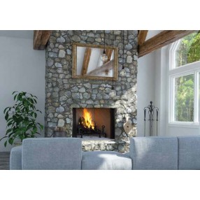 Superior Fireplaces 42" Fireplace With White Stacked/Herringbone Refractory Panels - Lifestyle