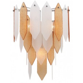 ZEEV Lighting Matrix Wall Sconce -  Chrome With Amber & Frosted Glass