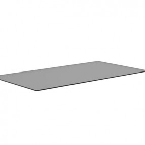 Sunpan Glass Dining Table Top Rectangular Smoke Grey in 86.5" - Front Side Angle