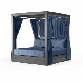 Redondo Resort King Day Bed in Spectrum Indigo, No Welt - Front Side Angle