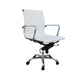 J&M Furniture Comfy Low Back Office Chair White