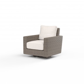 Coronado Swivel Rocker in Canvas Natural w/ Self Welt - Front Side Angle