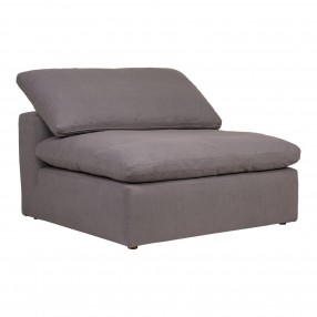 Moe's Home Collection Clay Slipper Chair, Light Grey - Front Side Angle