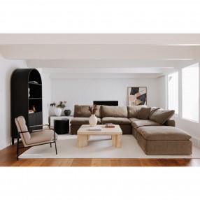 Moe's Home Collection Terra Corner Chair Performance Fabric Desert Sage - Lifestyle