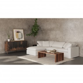 Moe's Home Collection Terra Condo Ottoman Performance in Fabric White - Lifestyle