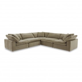 Moe's Home Collection Terra Classic L-Shaped Modular Sectional Desert, Sage - Front Angle