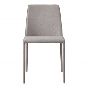 Moe's Home Collection Nora Fabric/PU Dining Chair Light Grey/White - Front Angle