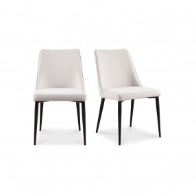 Moe's Home Collection Lula Dining Chair Oatmeal - Set of Two - Angle