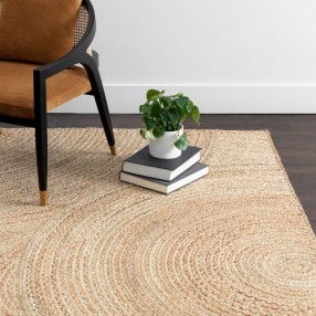 Sunpan Prescott Hand- Braided Rug - Warm Natural 6' X 9' / 8' X 10' / 9' X 12' / 10' X 14' - Lifestyle