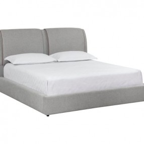 Sunpan Lowe Bed Queen / King - Belfast Heather Grey - Front Side Angle