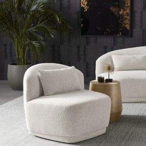 Sunpan Soraya Swivel Armless Chair - Dove Cream - Lifestyle