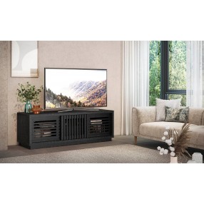 Furnitech Signature 64" Contemporary Rustic TV Stand Media Console in American White Oak with an Ebony Finish - Lifestyle