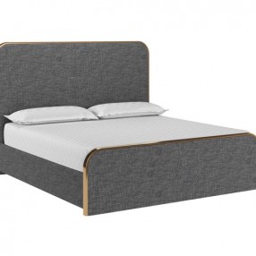 Sunpan Tometi Bed - King Chacha Grey - Front Side Angle