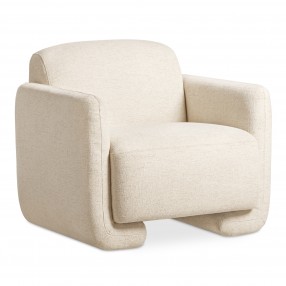 Moe's Home Collection Fallon Accent Chair, Flecked Ivory - Front Side Angle