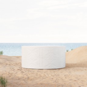Azzurro Living Zuma Coffee Table In Bone Concrete - Lifestyle