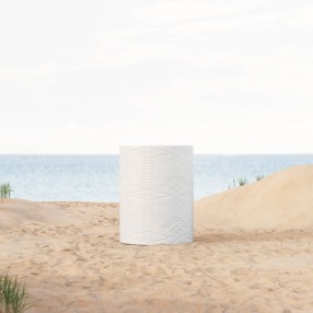 Azzurro Living Zuma Side Table With Bone Concrete Frame And Bone Concrete - Lifestyle