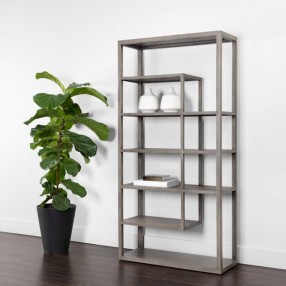 Sunpan Kenzie Bookcase in Grey - Lifestyle