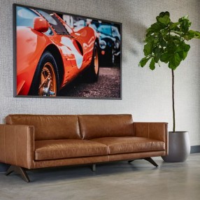 Sunpan Rogers Sofa Shalimar Tobacco Leather - Lifestyle