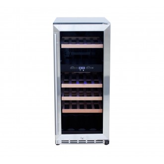 TrueFlame 15" Outdoor Rated Dual Zone Wine Cooler - Front Door Closed