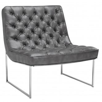Sunpan Toro Lounge Chair - Cantina Magnetite - Angled View