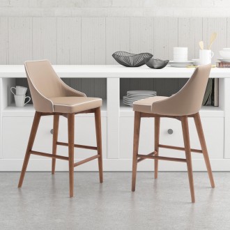 Zuo Modern Moor Counter Stool in Beige - Lifestyle