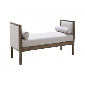 SUNPAN Pietro Bench - Silver Linen, Frontview