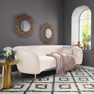 Zuo Modern Luna Sofa in Cream - Lifestyle