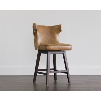 SUNPAN Neville Swivel Counter Stool in Tobacco Tan - Lifestyle