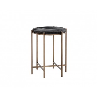 SUNPAN Rohan End Table - Antique Brass - Darkbrown, Frontview 