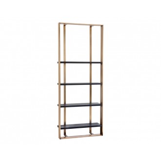  Sunpan Dalton Bookcase - Antique Brass - Black