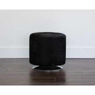 SUNPAN Domani Swivel Ottoman - Small In Onyx - Lifestyle