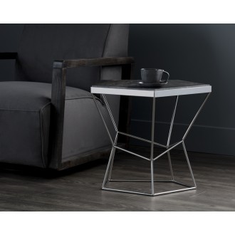 Sunpan Nathaniel End Table - Grey Marble - Lifestyle