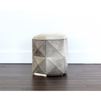 Ashanti Storage Ottoman - Silver - Grey - Lifestyle