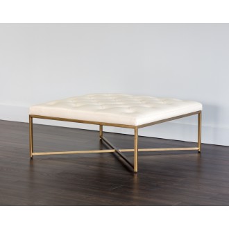 Endall Ottoman - Square - Vintage Vanilla Leather - Lifestyle