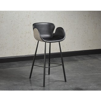Waldo Barstool - Nightfall Black / November Grey - Lifestyle