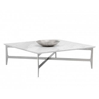 Sunpan Clearwater Coffee Table - Square - Angled with Decor