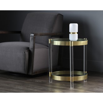 Sunpan York Side Table - Brass - Lifestyle