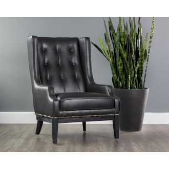 Sunpan Biblioteca Lounge Chair in Coal Black - Lifestyle