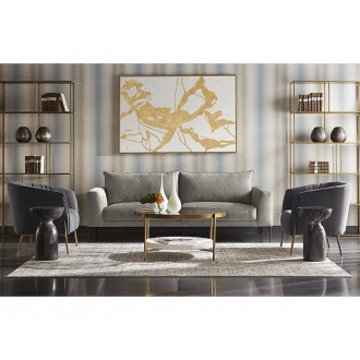 SUNPAN Goya End Table - Marble Look - Black, Lifestyle