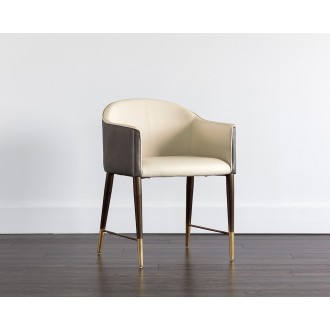 Sunpan Kylin Dining Armchair - Dillon Cream and Bravo Ash - Lifestyle