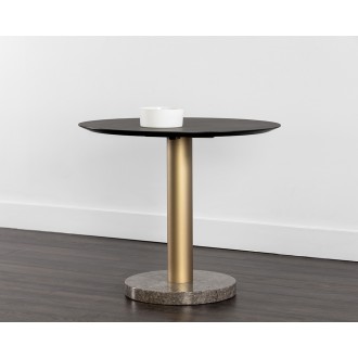 Sunpan Monaco Bistro Table - Gold - Light Grey Marble / Charcoal Grey - 35.5" - Lifestyle