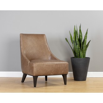 Sunpan Elias Lounge Chair - Marseille Camel Leather - Lifestyle