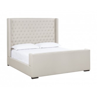 Sunpan Brittany Bed in Dillon Cream - King - Front Side Angle