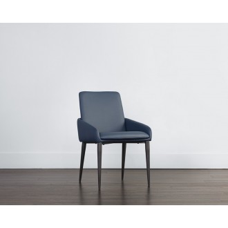 Sunpan Carlo Dining Armchair In Black And Dillon Thunder - Lifestyle