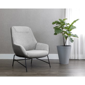 Sunpan Lucier Lounge Chair Belfast Heather Grey / Bravo Ash - Lifestyle