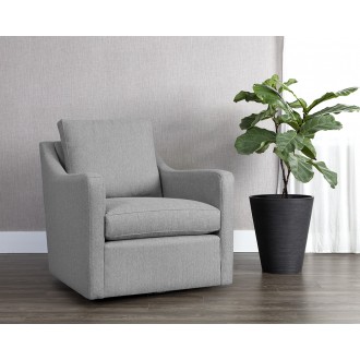 Sunpan Brianna Swivel Lounge Chair in Liv Dove - Lifestyle