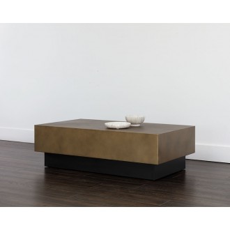 Sunpan Blakely Coffee Table in Antique Brass - Lifestyle